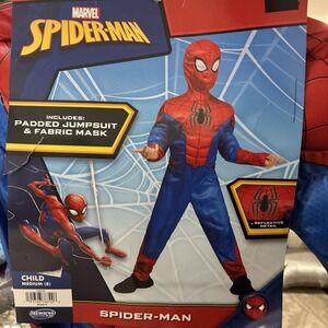 Marvel SPIDER-MAN Halloween Costume Muscle Chest Reflective Child's Size M (8)